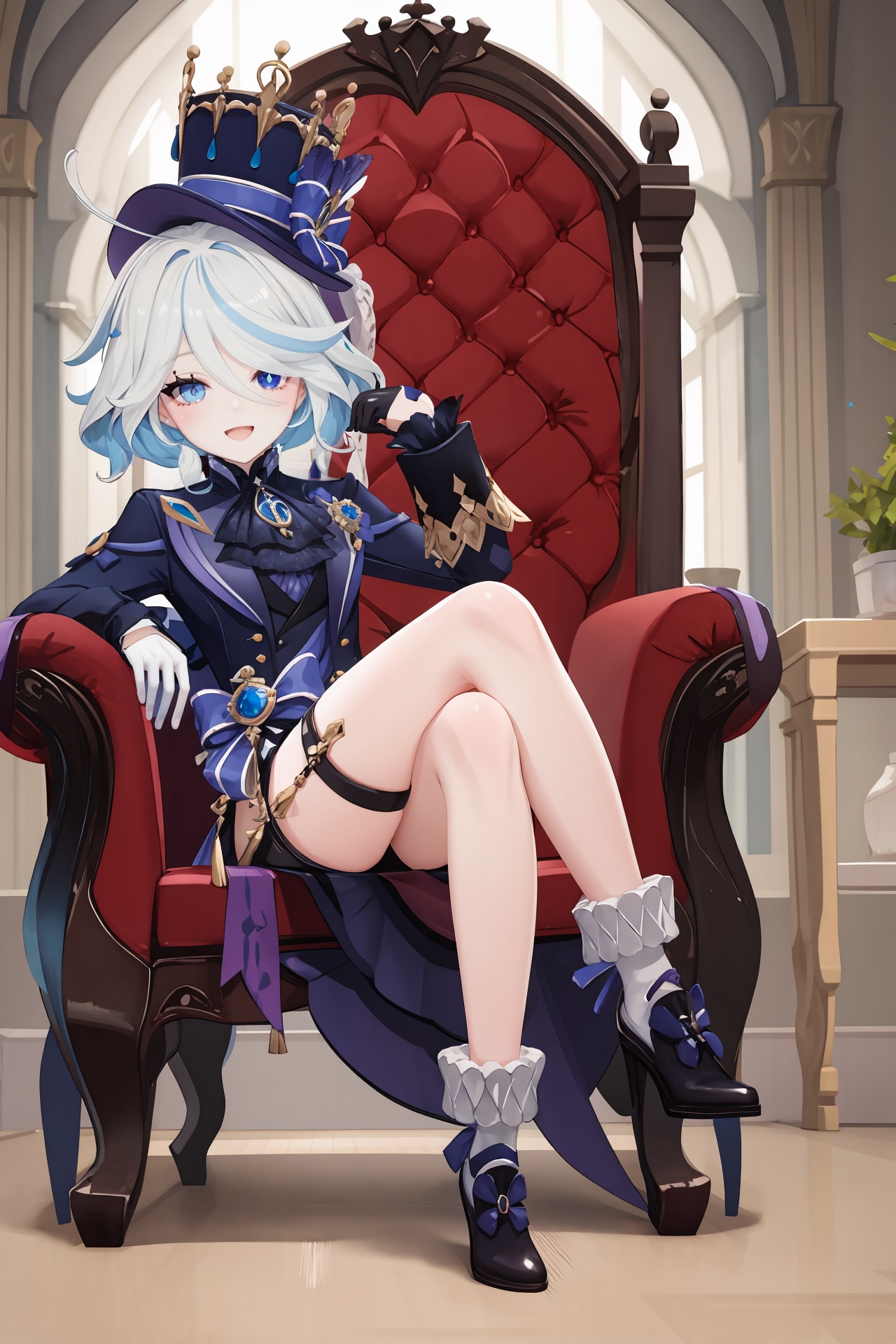 1girl,  furina \(genshin impact\),  short hair on Tensor.Art