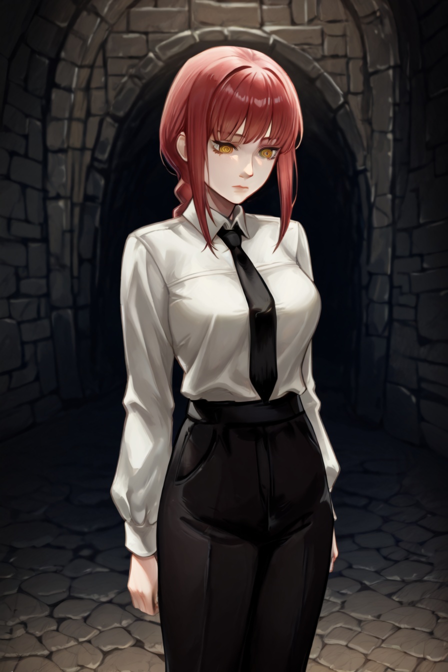 makima,  red hair,  long hair on Tensor.Art