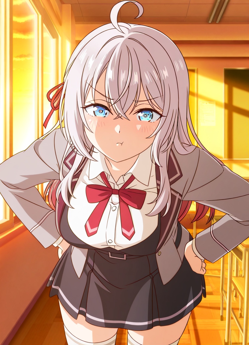alisa mikhailovna kujou,  grey hair,  long hair on Tensor.Art