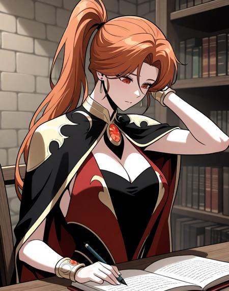 eolka_rivel_strashur,  orange hair,  long hair on Tensor.Art