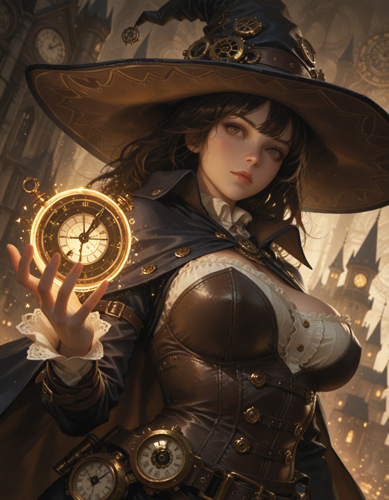 anime coloring,  1girl,  witch on Tensor.Art
