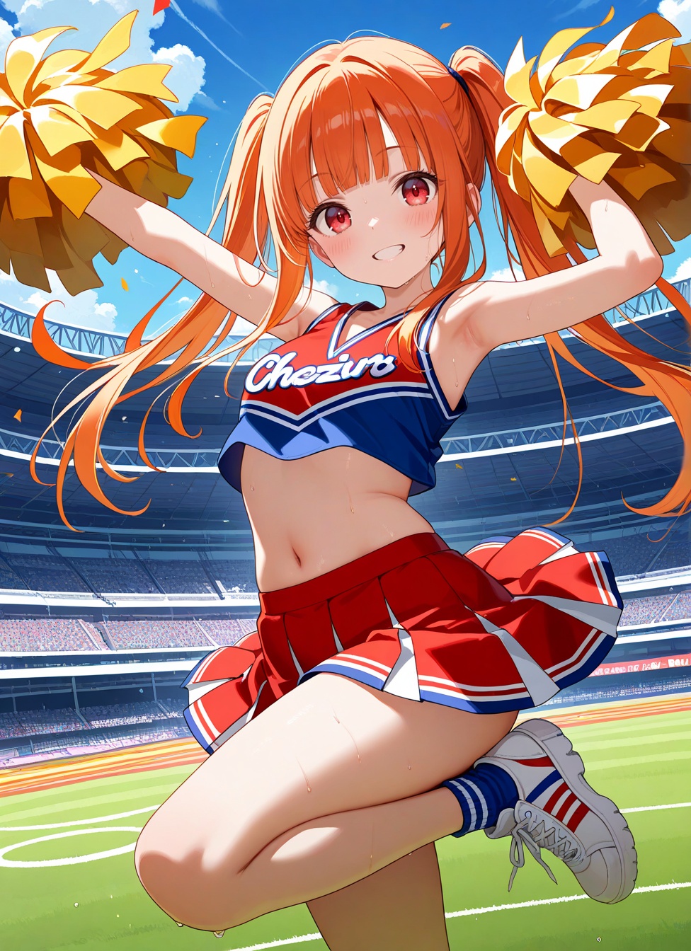 1girl,  twintails,  orange hair on Tensor.Art