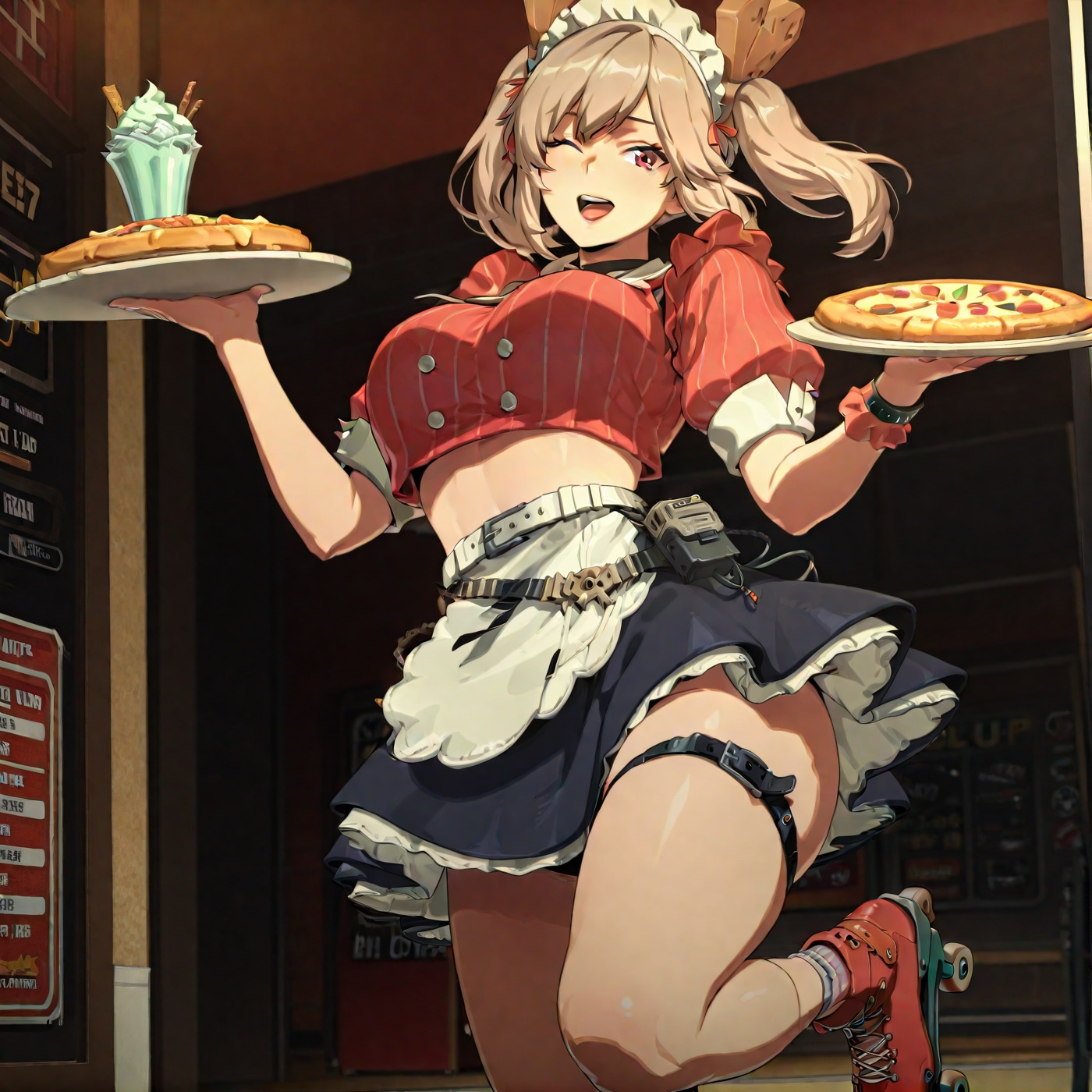 food,  head apron,  puffy short sleeves on Tensor.Art