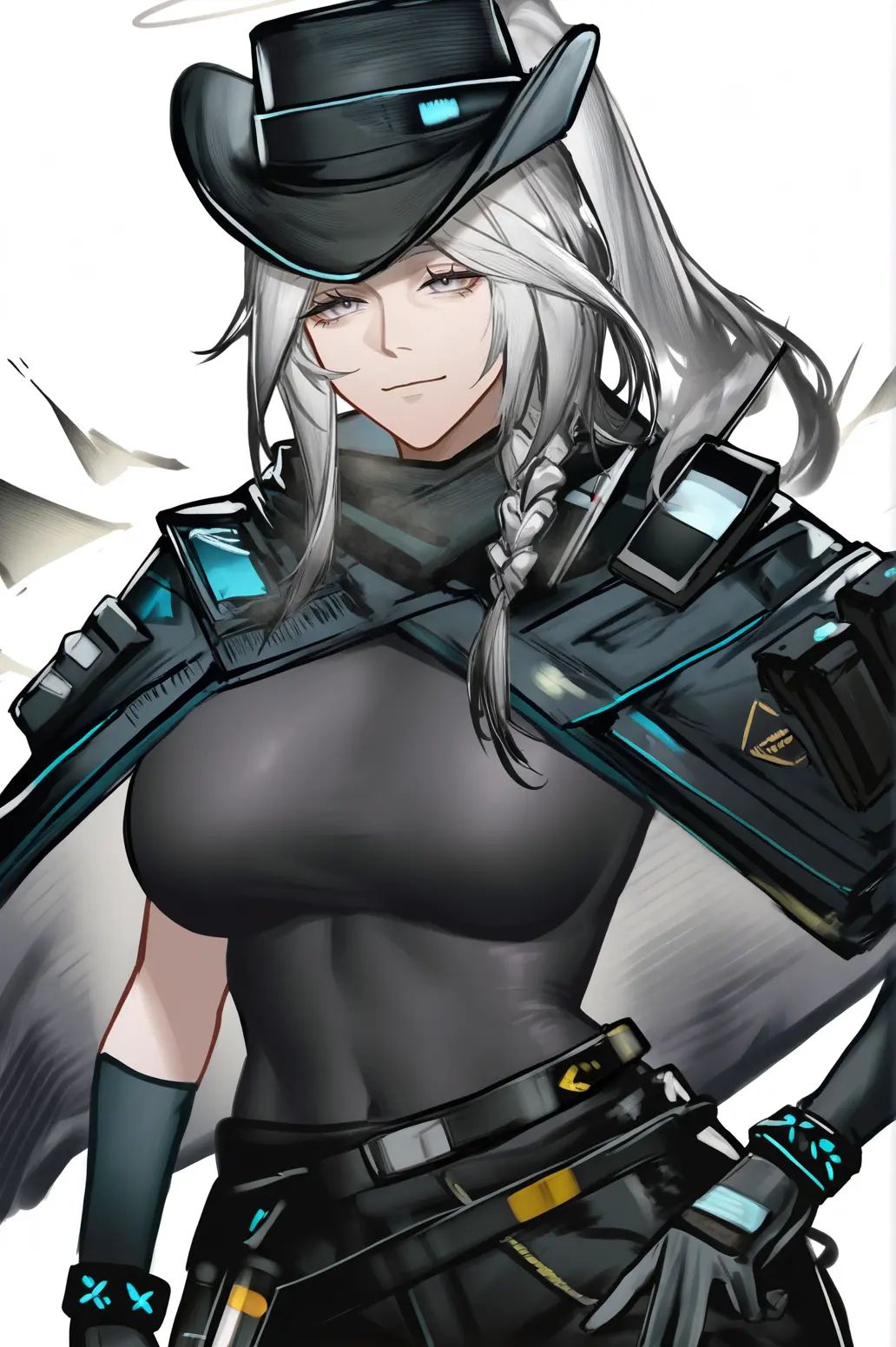 outcast (arknights),  mature female,  breasts on Tensor.Art