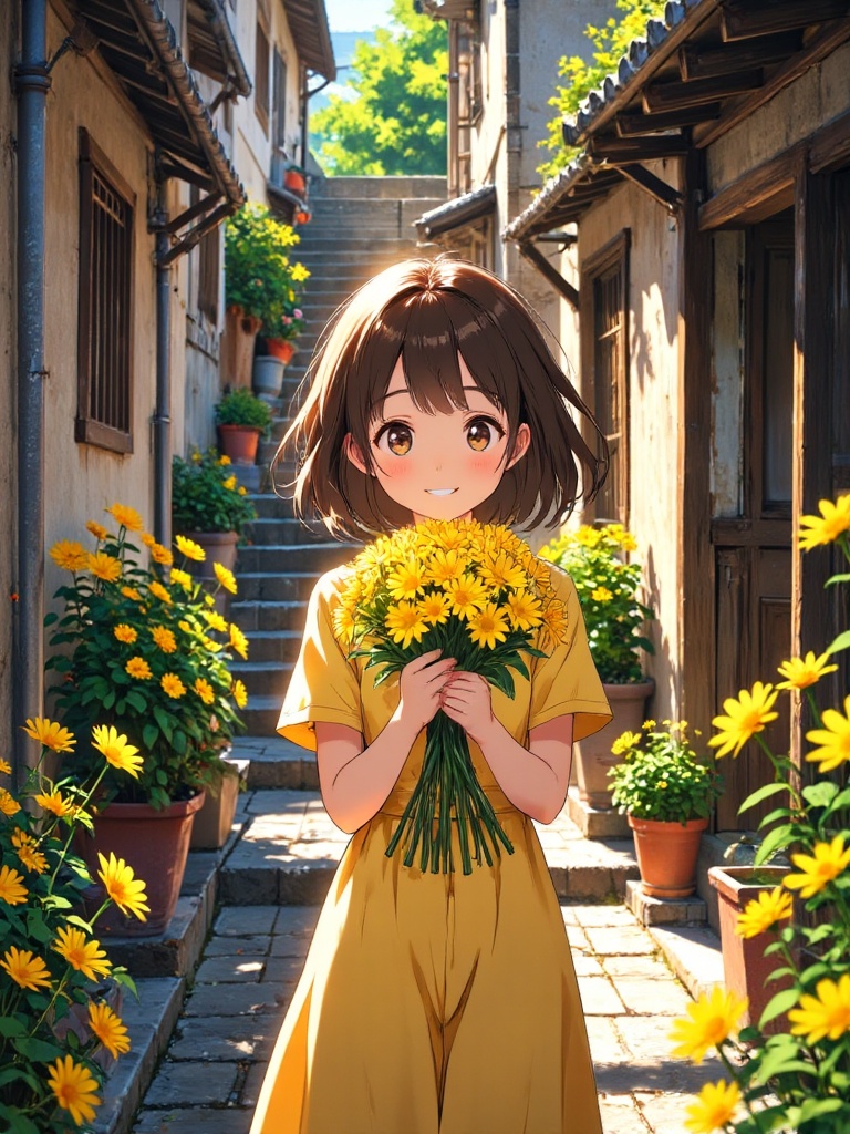 anime girl,  cute,  smiling on Tensor.Art