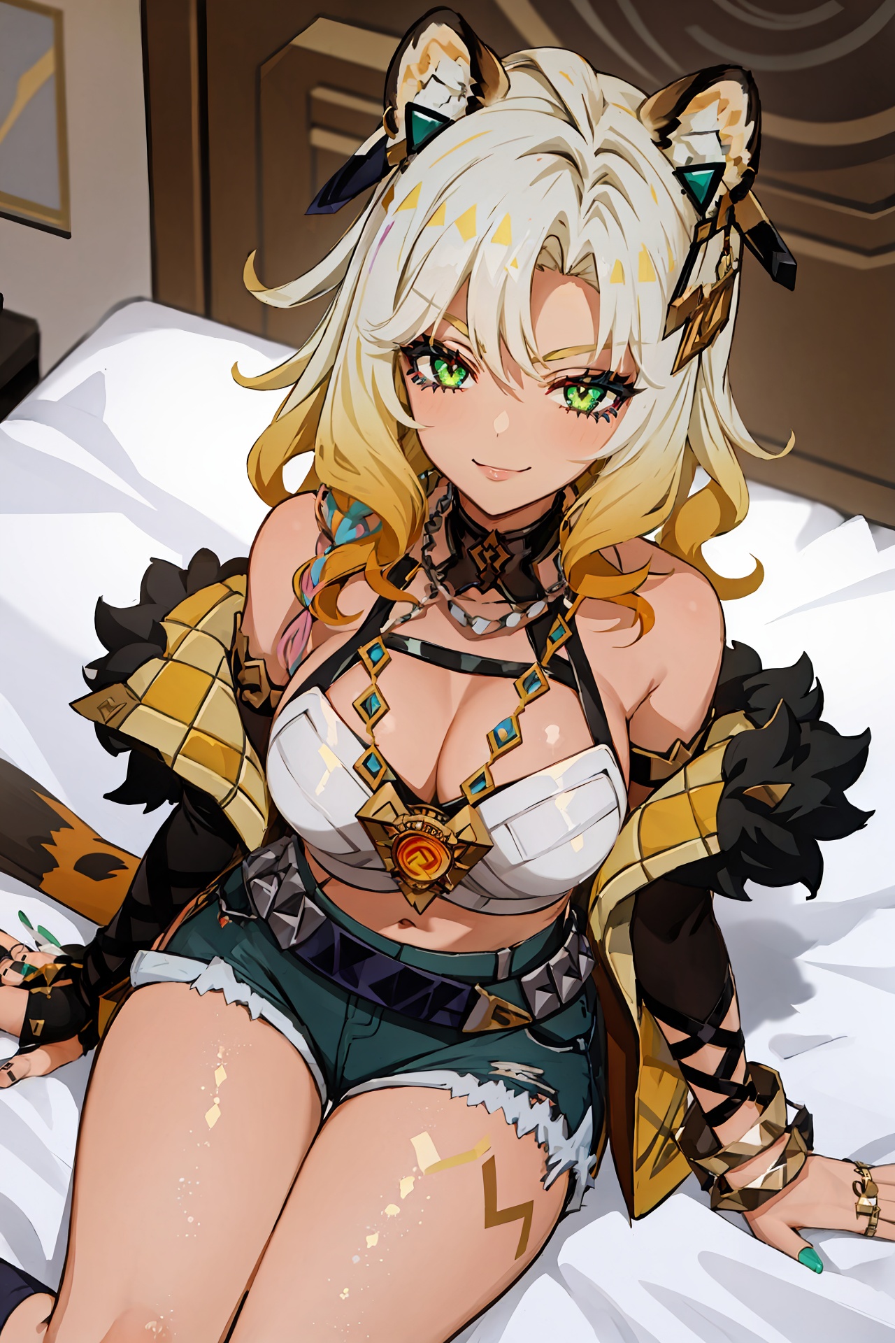 1girl,  xilonen \(genshin impact\),  high-waist shorts on Tensor.Art