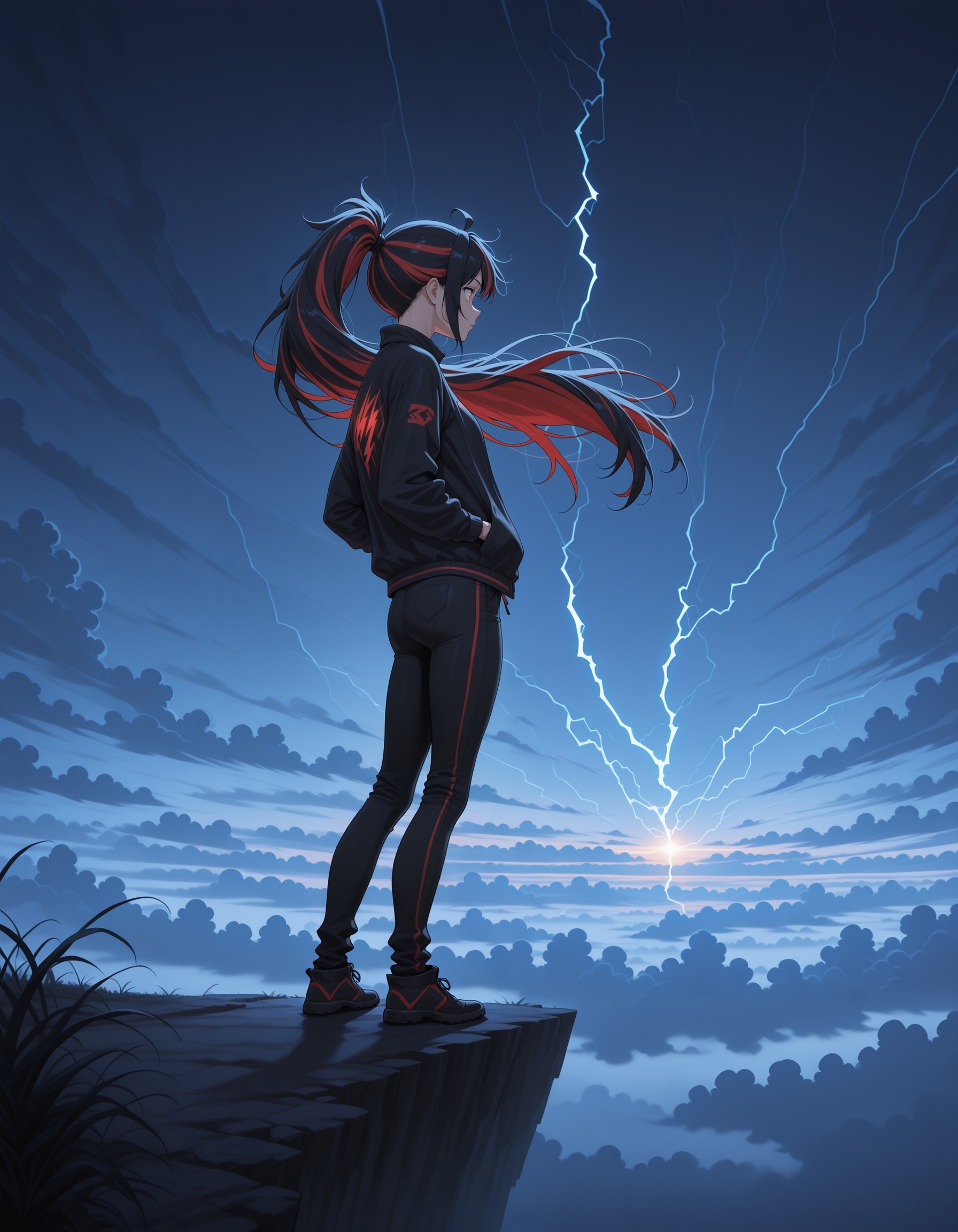 1girl,  jacket,  black pants on Tensor.Art