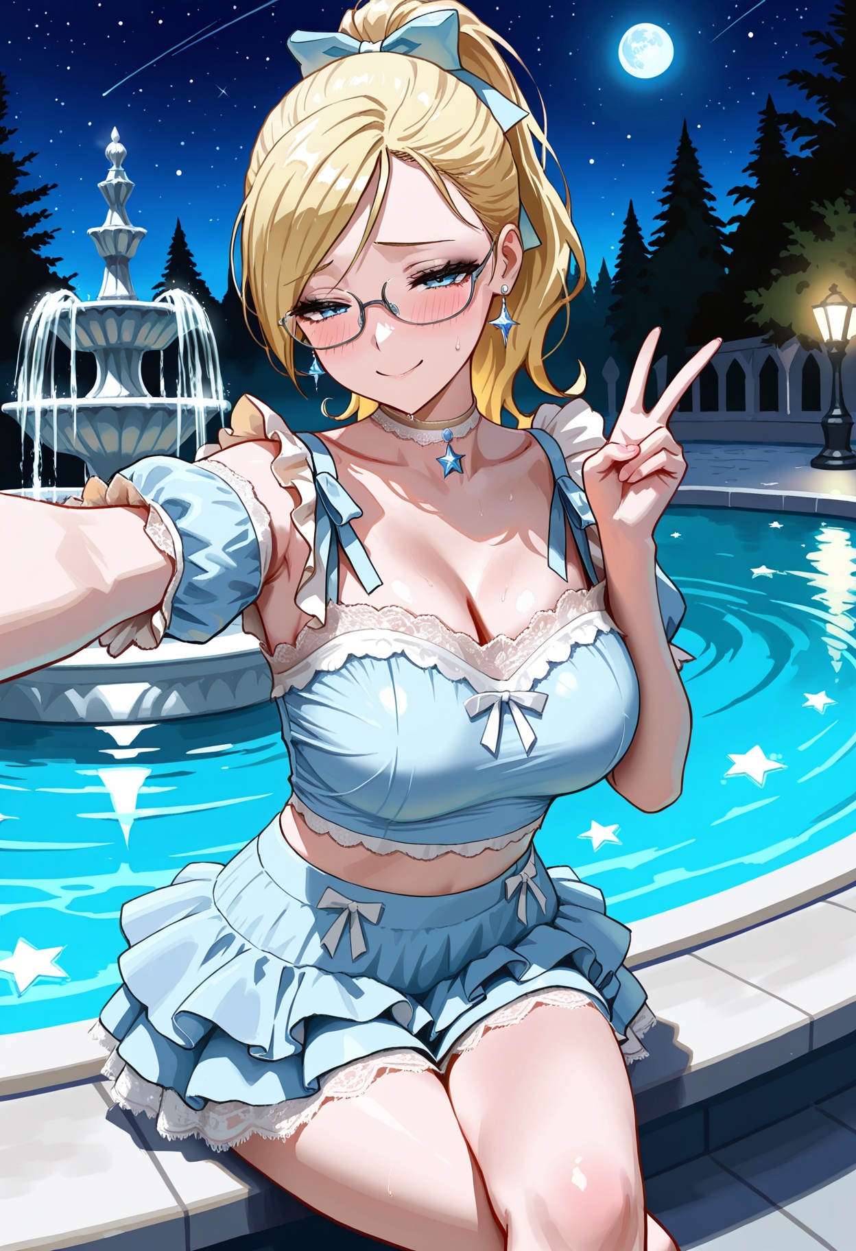 1girl,  blonde ponytail,  blue eyes on Tensor.Art
