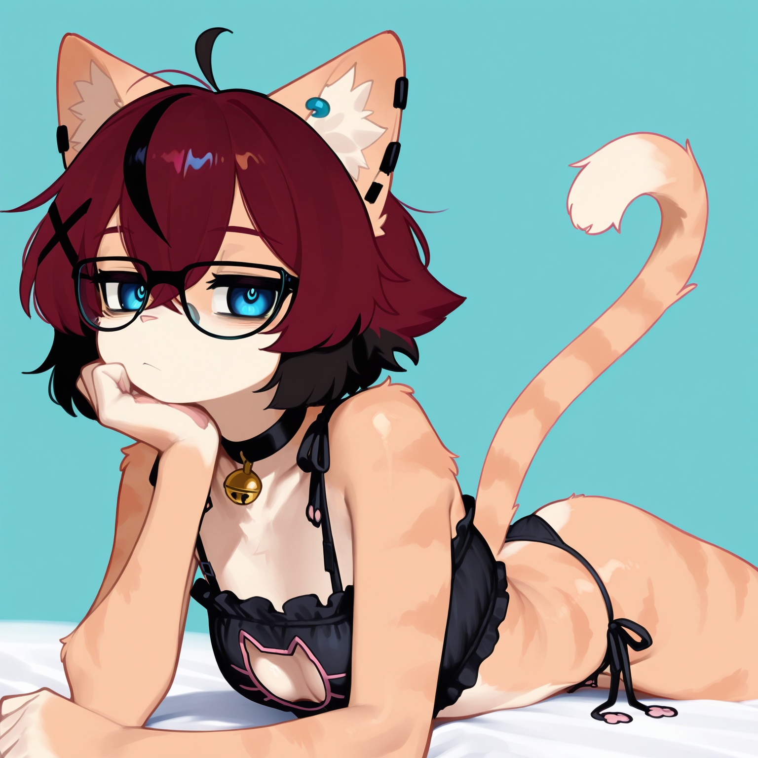 aeiou,  glasses,  ear piercing on Tensor.Art