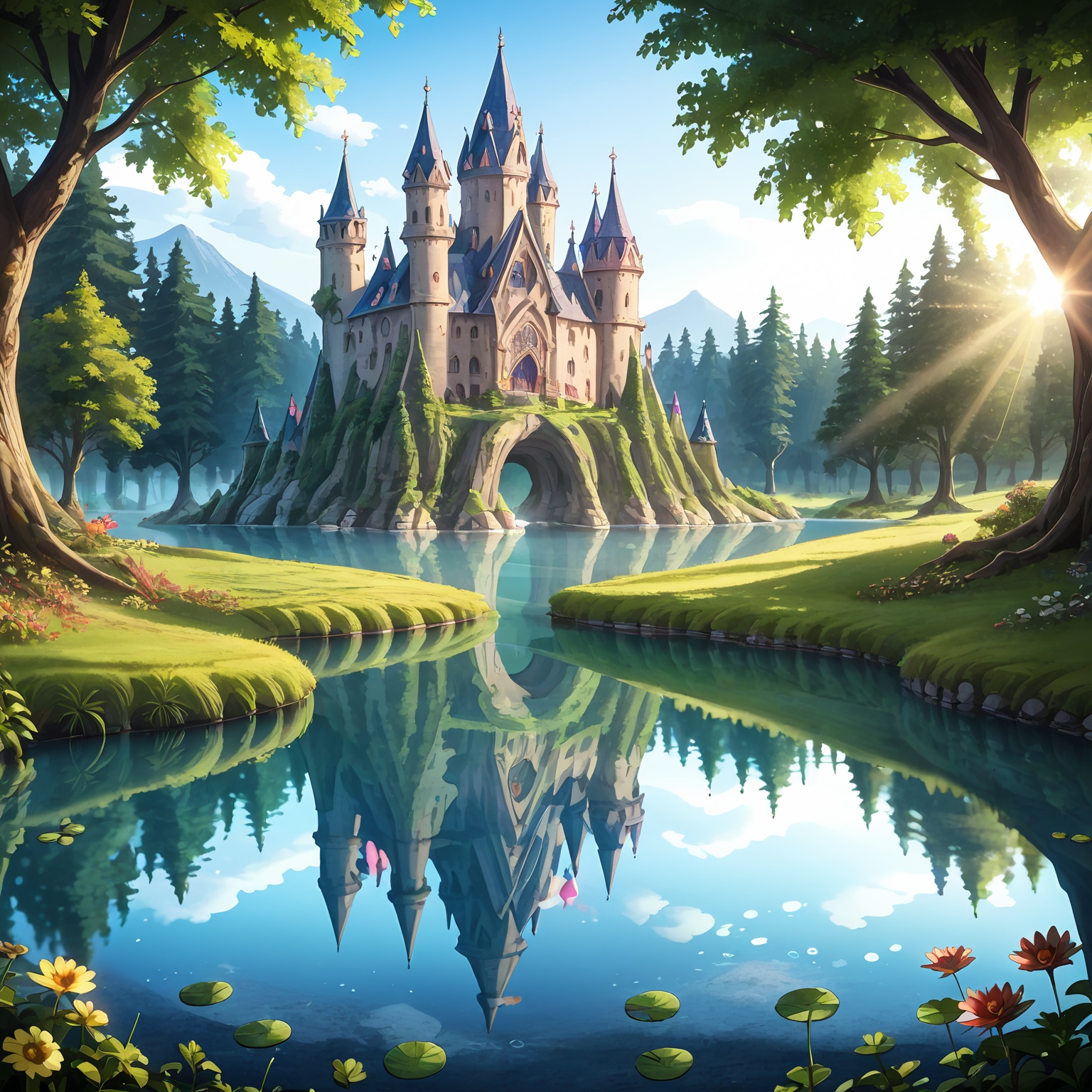 (beautiful fantasy landscape),  ((very detailed)),  sharp focus on Tensor.Art