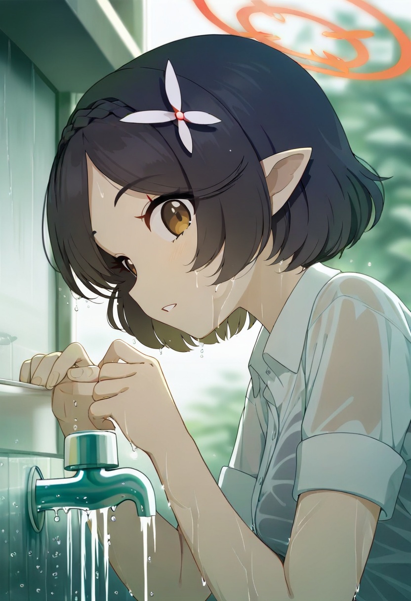 ayane \(blue archive\),  1girl,  pointy ears on Tensor.Art