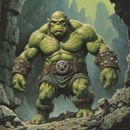 vintage horror,  fantasy ogre,  solo on Tensor.Art