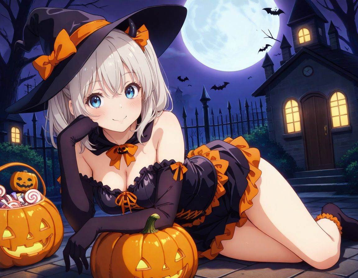 1girl,  halloween costume,  smile on Tensor.Art
