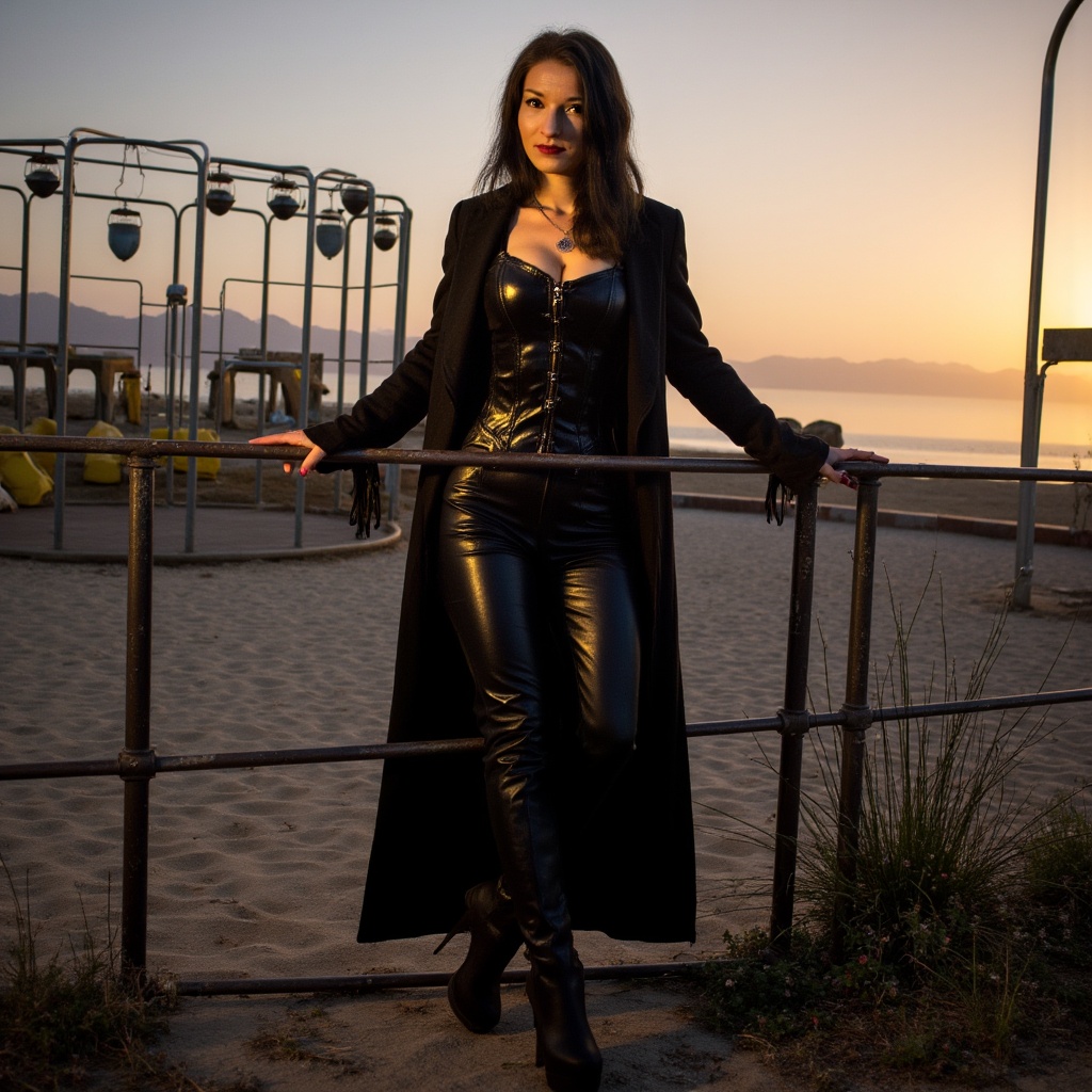 ladya cinematic,  golden hour lighting ,  dark gothic young woman on Tensor.Art