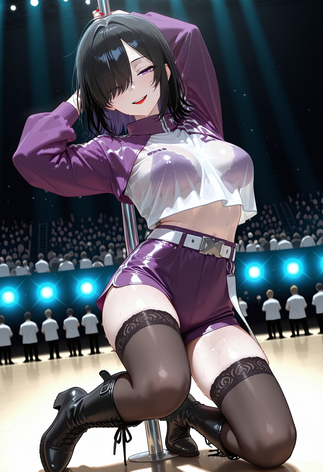 1girl,  black hair,  pale skin on Tensor.Art
