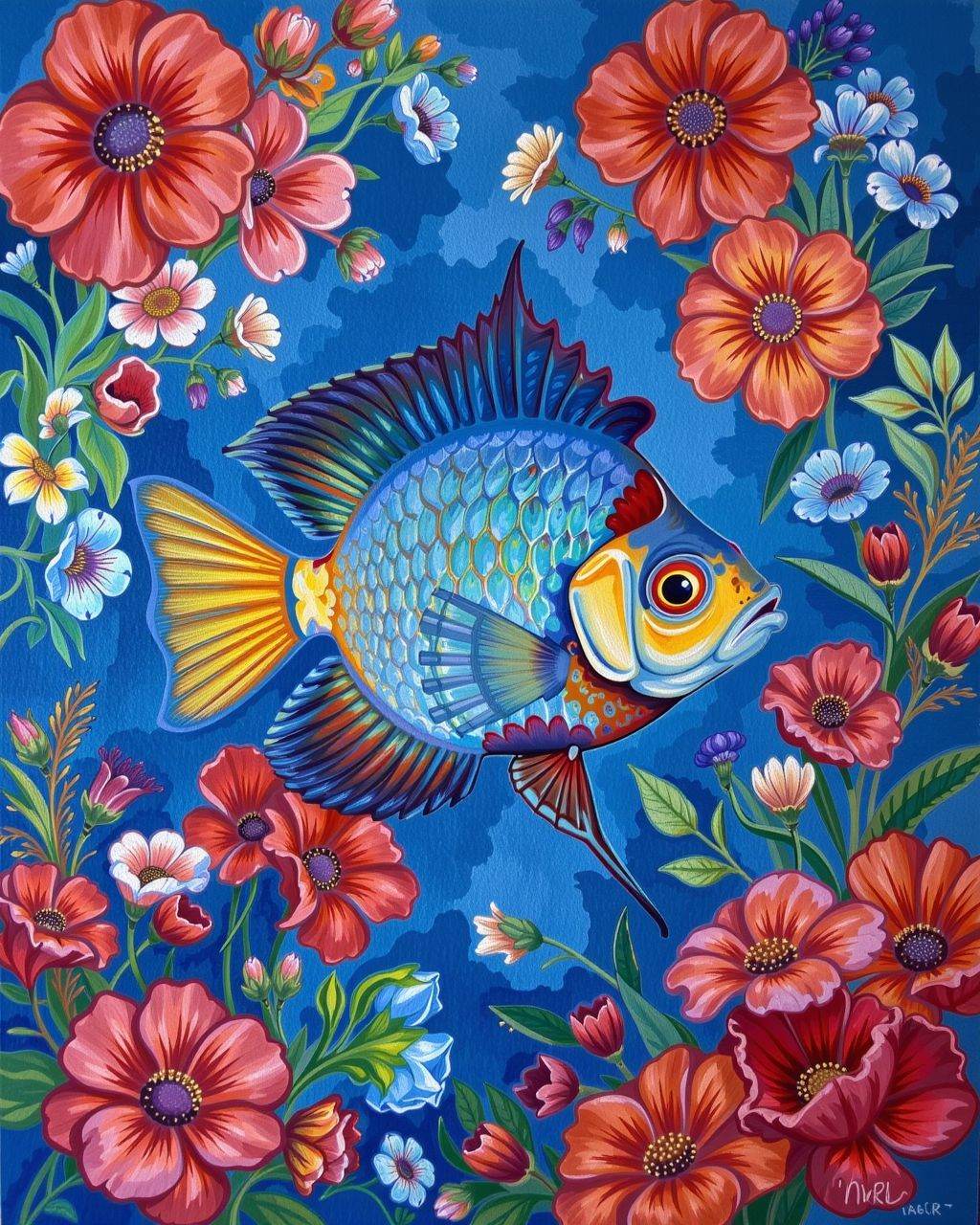 digital art,  Fairy-Tale ,  blue and Blue background on Tensor.Art