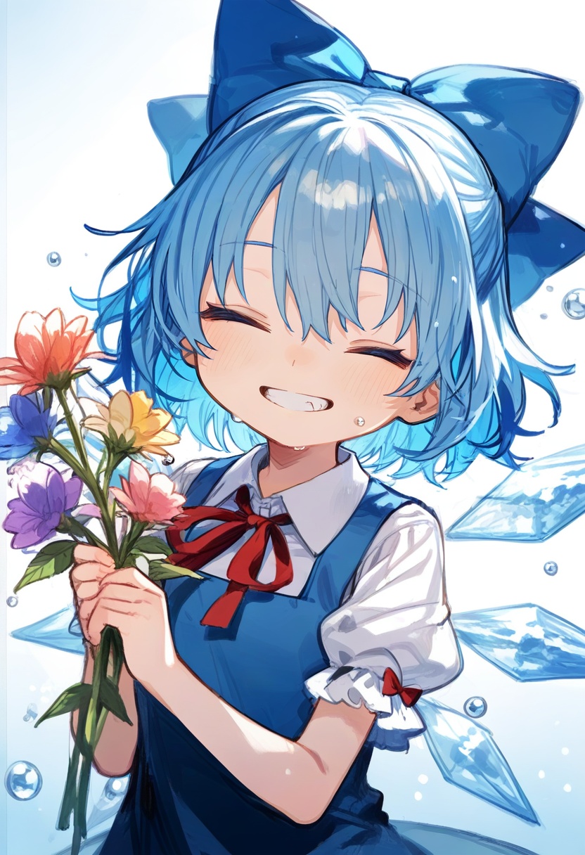 1girl,  cirno,  touhou on Tensor.Art