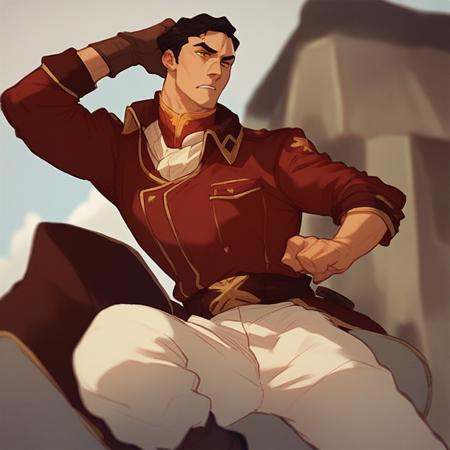 GeneralIroh,  black hair,  amber eyes on Tensor.Art