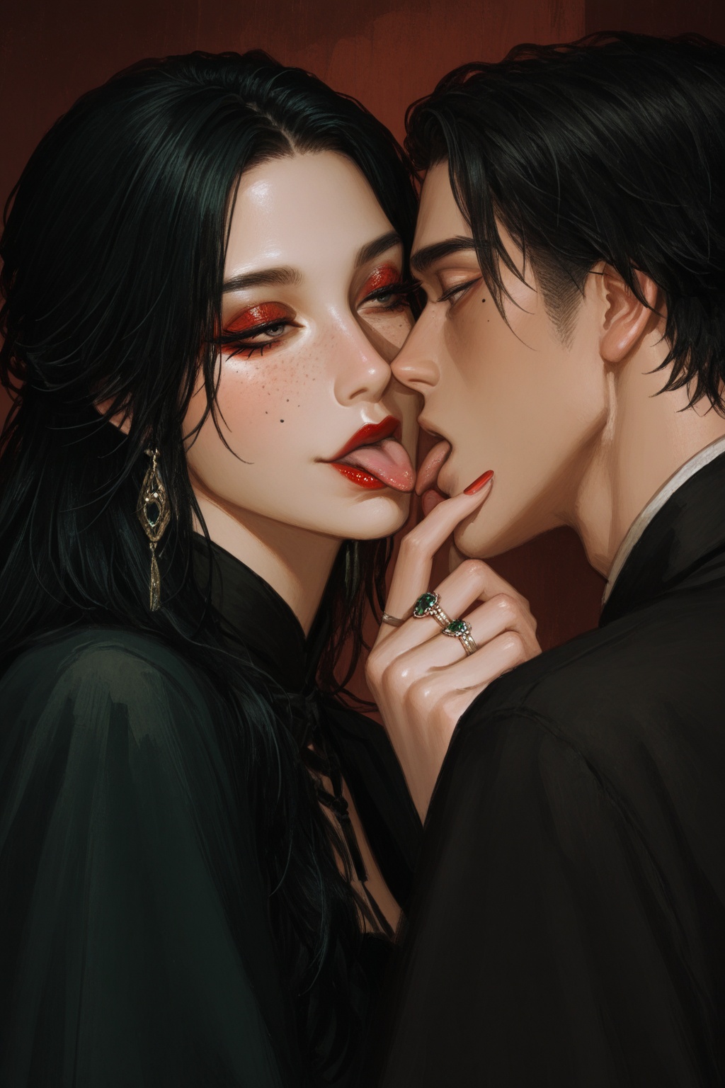 1girl,  1boy,  jewelry on Tensor.Art