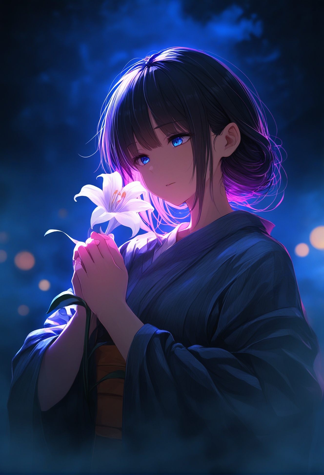 1girl,  kimono,  fog on Tensor.Art
