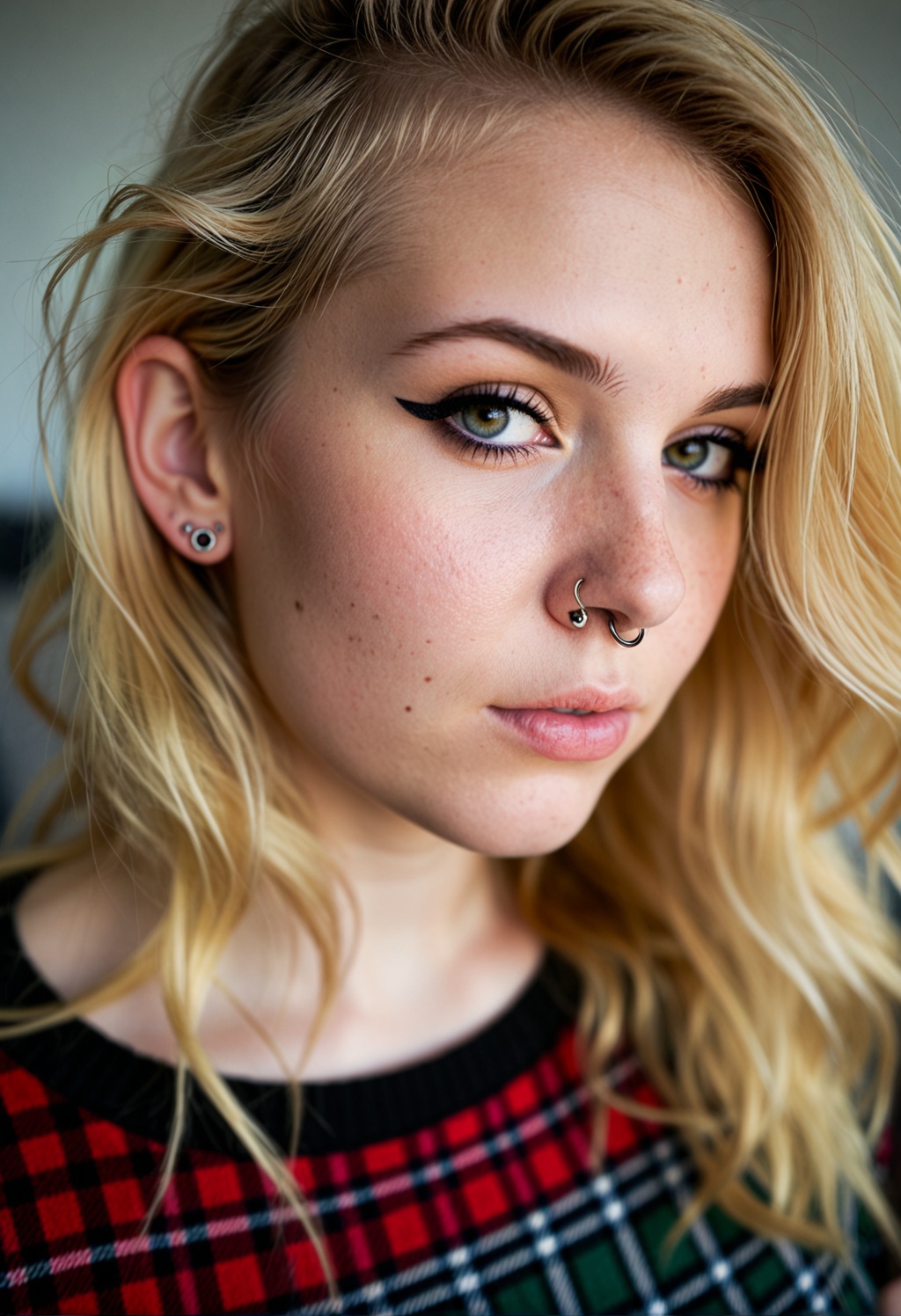 portrait,  Soft grunge girl,  fair skin on Tensor.Art