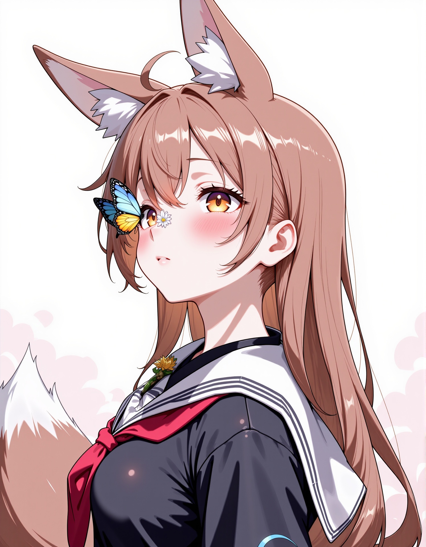 1girl,  (butterfly on nose),  animal ears on Tensor.Art