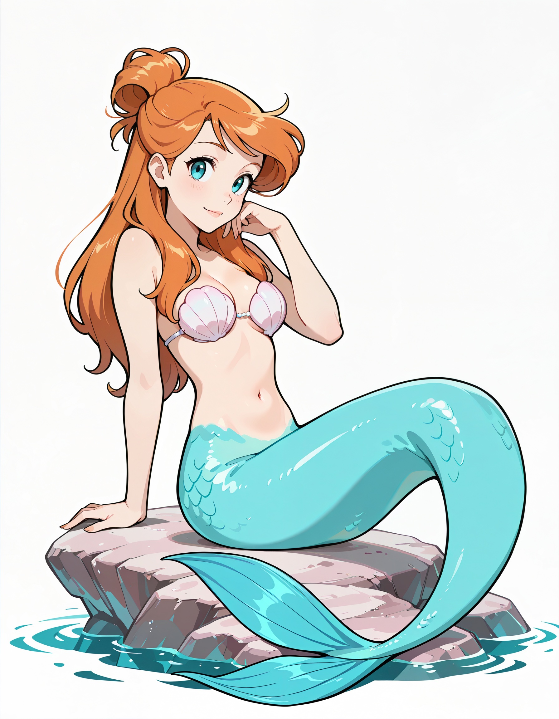 mermaid,  long hair,  shell bikini on Tensor.Art