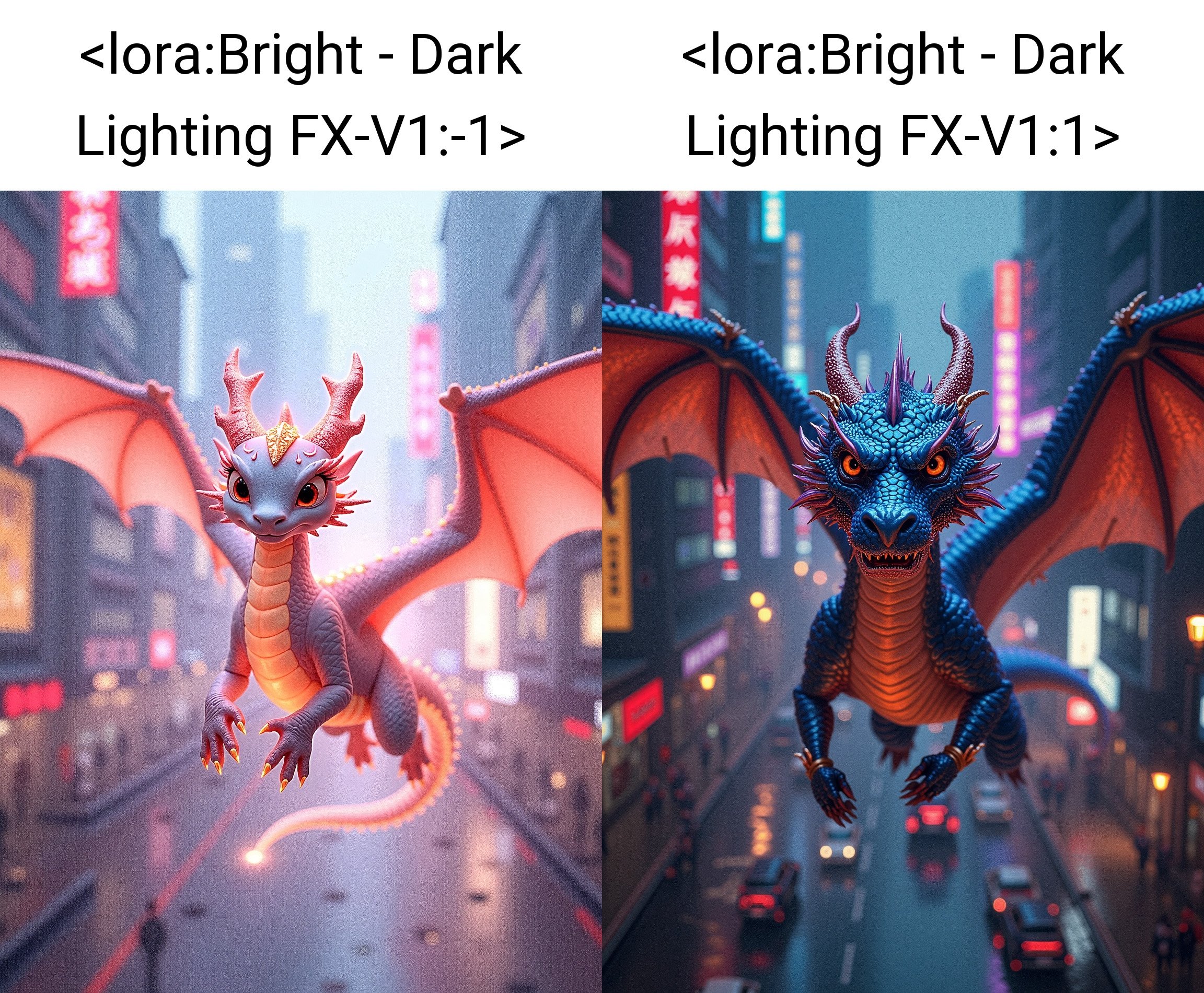A majestic dragon soars through a neon-lit cyberpunk metropolis at dusk. Cinematic lighting casts an ethereal glow on the...