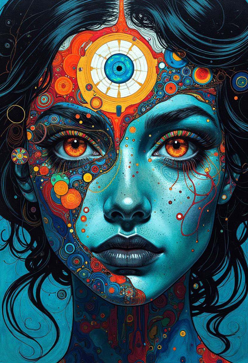 Digital Visionary art,  the opening of the third eye,  Art by Android Jones on Tensor.Art
