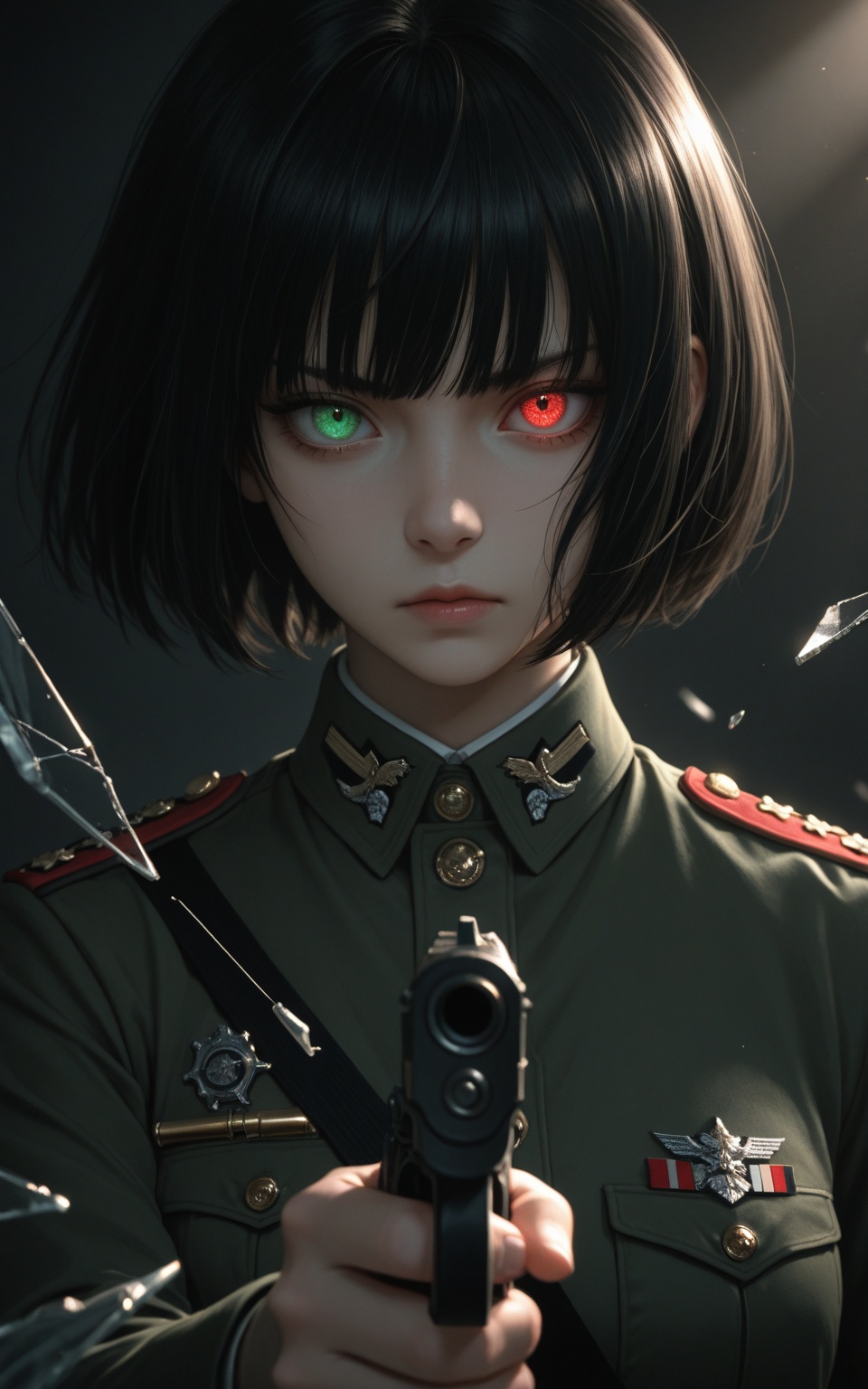 1girl,  solo black_hair,  short_hair on Tensor.Art
