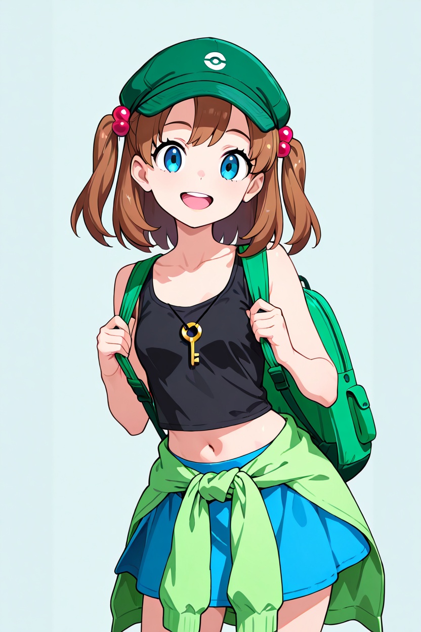 1girl,  clothes around waist,  shirt around waist on Tensor.Art