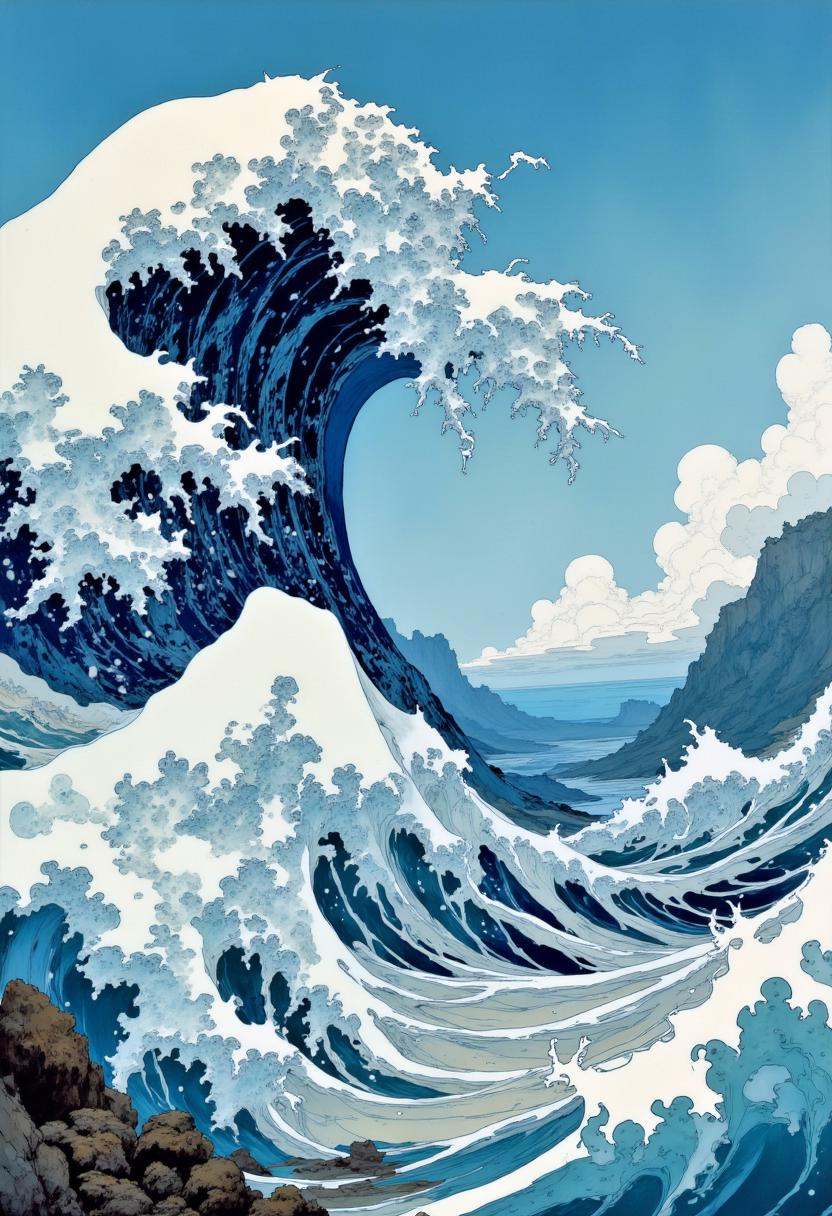 a seascape. Mangaka style on Tensor.Art