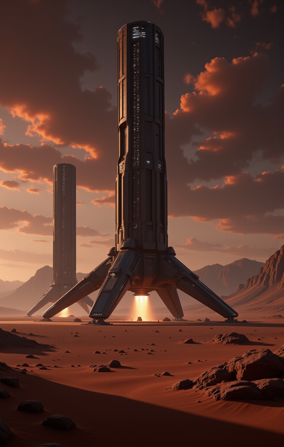 Interstellar_Scifi,  At the Martian aerospace base,  bathed in the soft on Tensor.Art