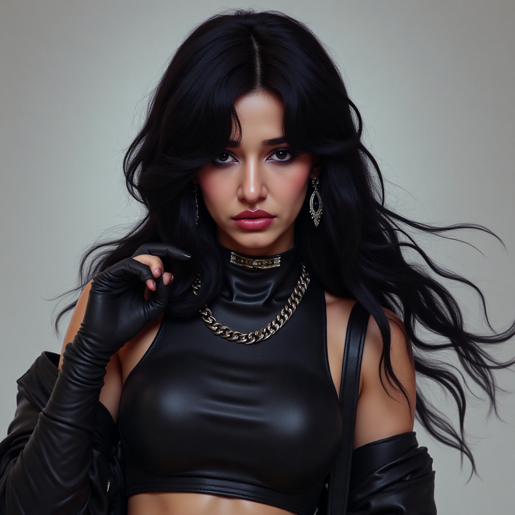 DishaPataniFlux,  dnd cyberpunk female thief black hair on Tensor.Art