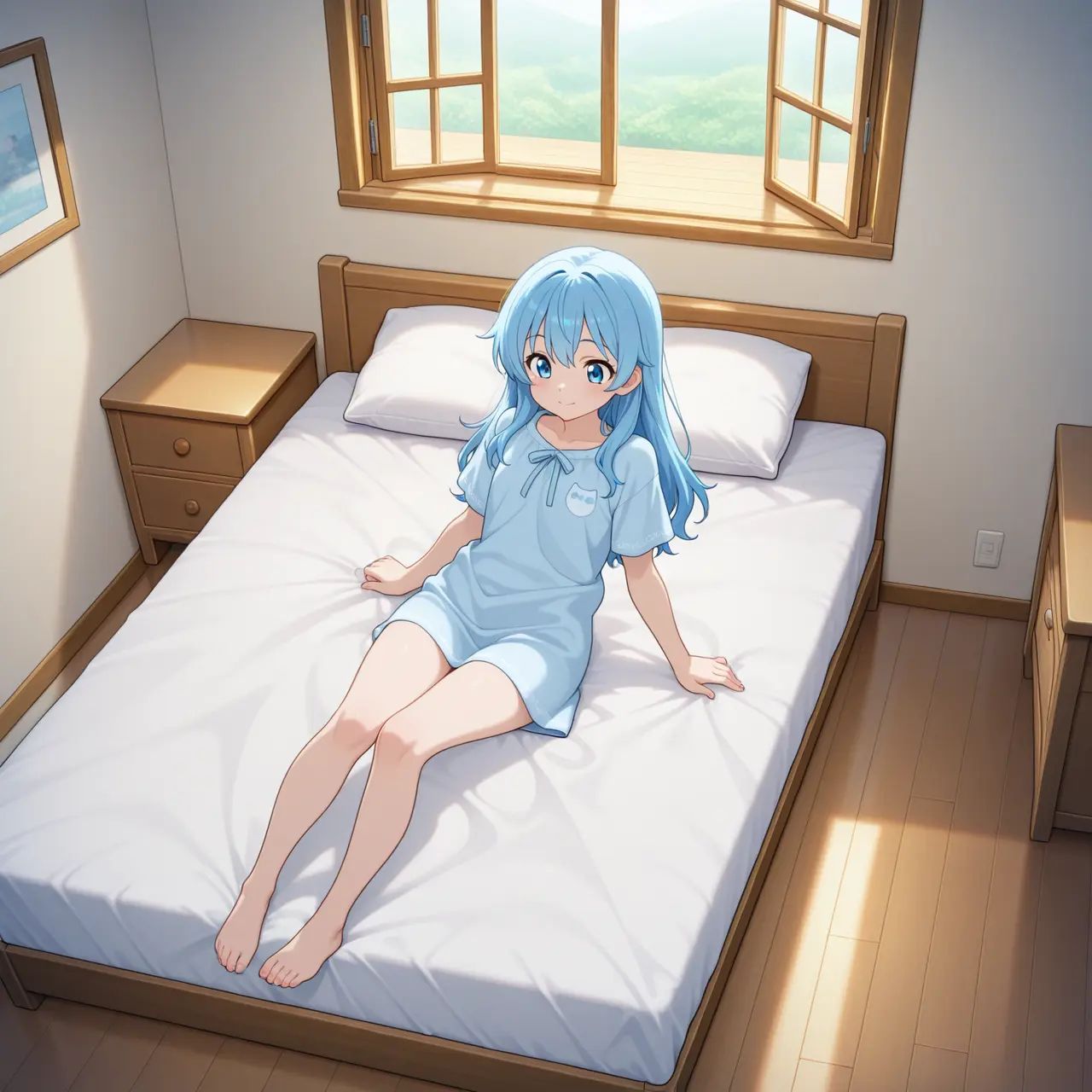 1girl,  blue hair,  blue eyes on Tensor.Art