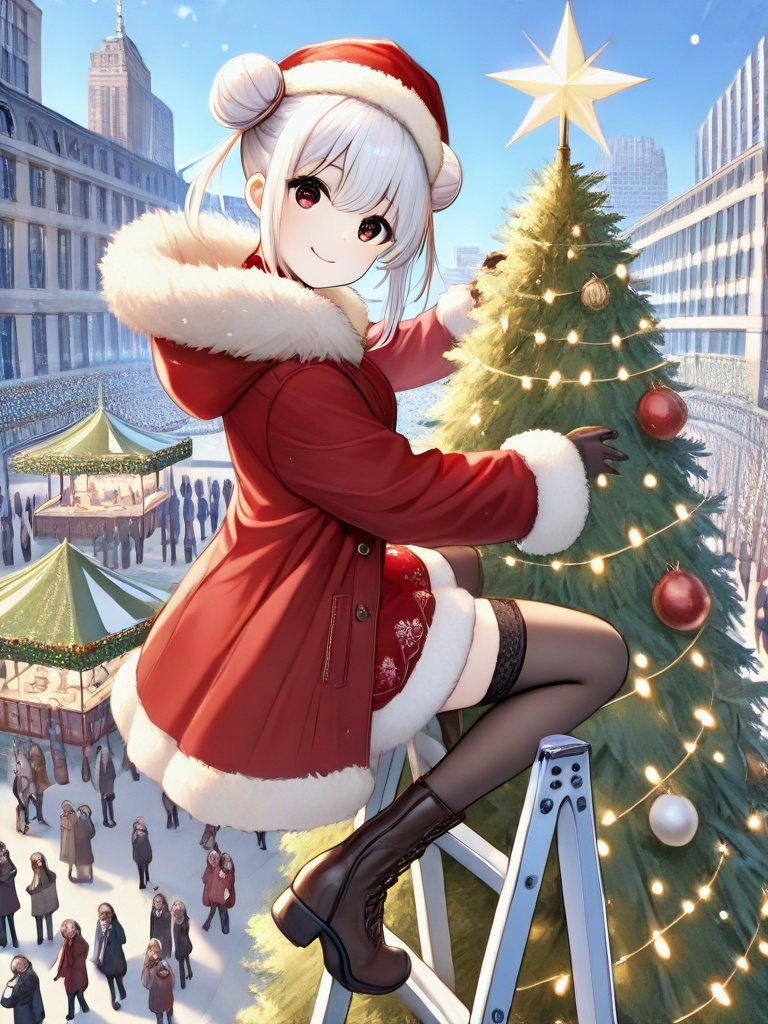 masterpiece,  best quality,  christmas tree with festive lights on Tensor.Art