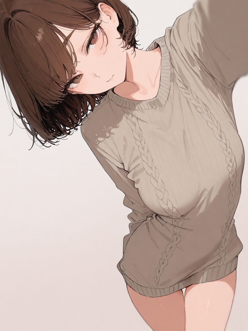 1girl,  brown short hair,  big brown eyes on Tensor.Art
