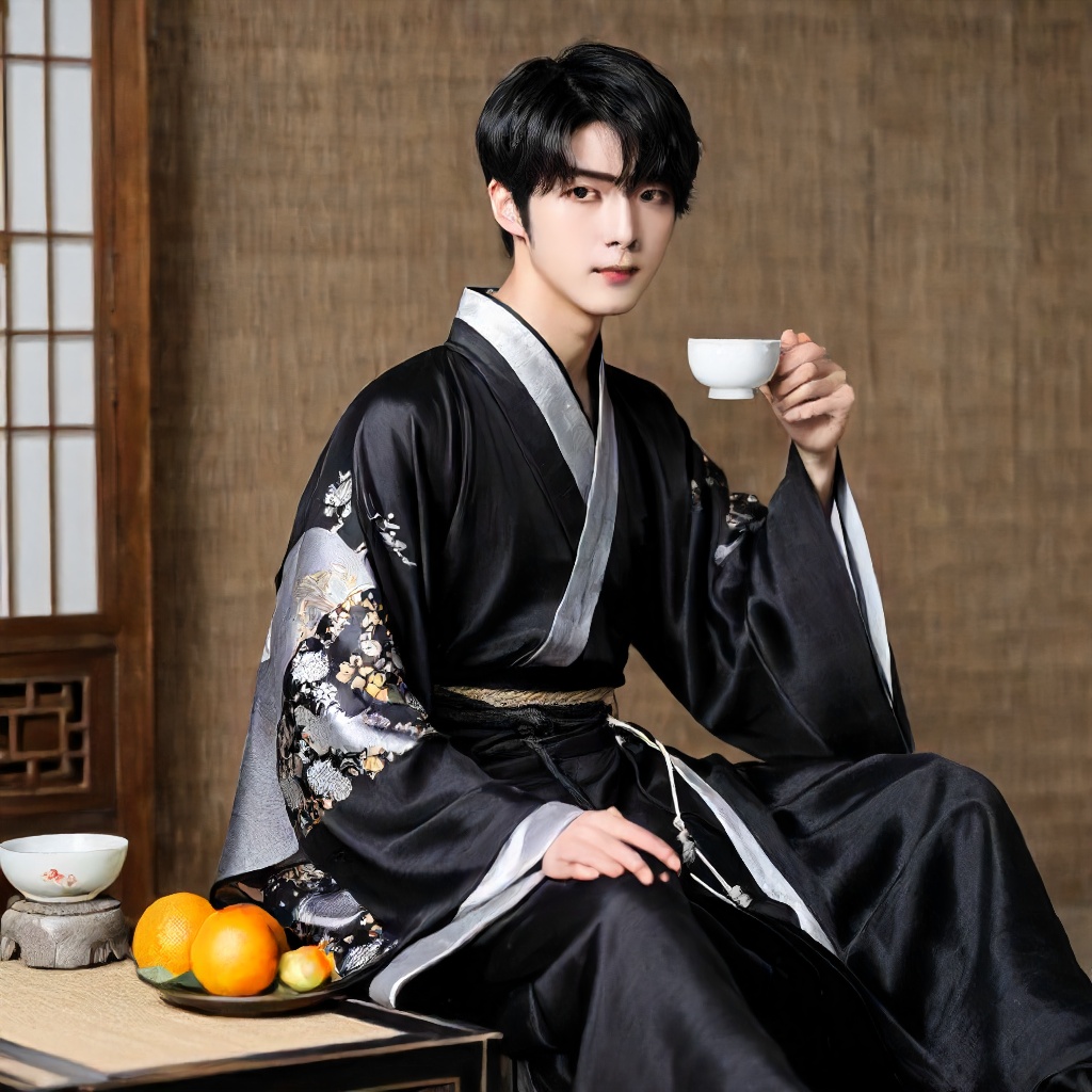 silver printout model,  hanfu,  solo on Tensor.Art