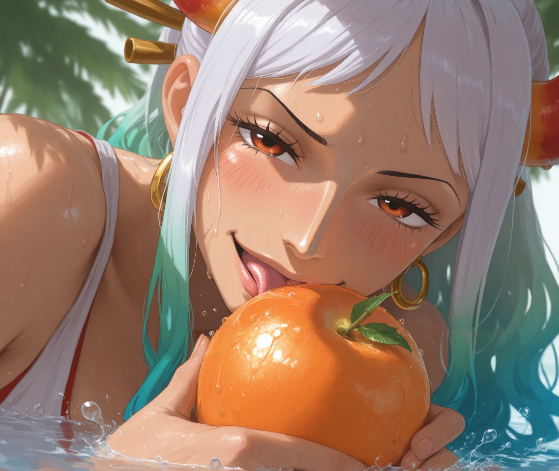 anime coloring,  1girl,  yamato \(one piece\) on Tensor.Art