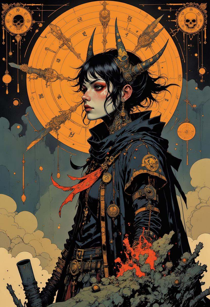 Mangaka style.paint style of James C. Christensen,  illustration,  artistic full view profile shot on Tensor.Art