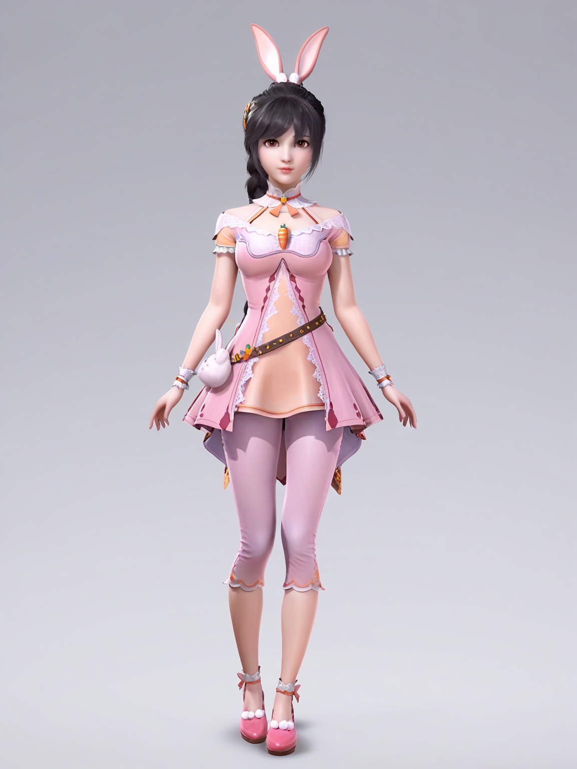 score_9,  pink dress,  hair ornament on Tensor.Art