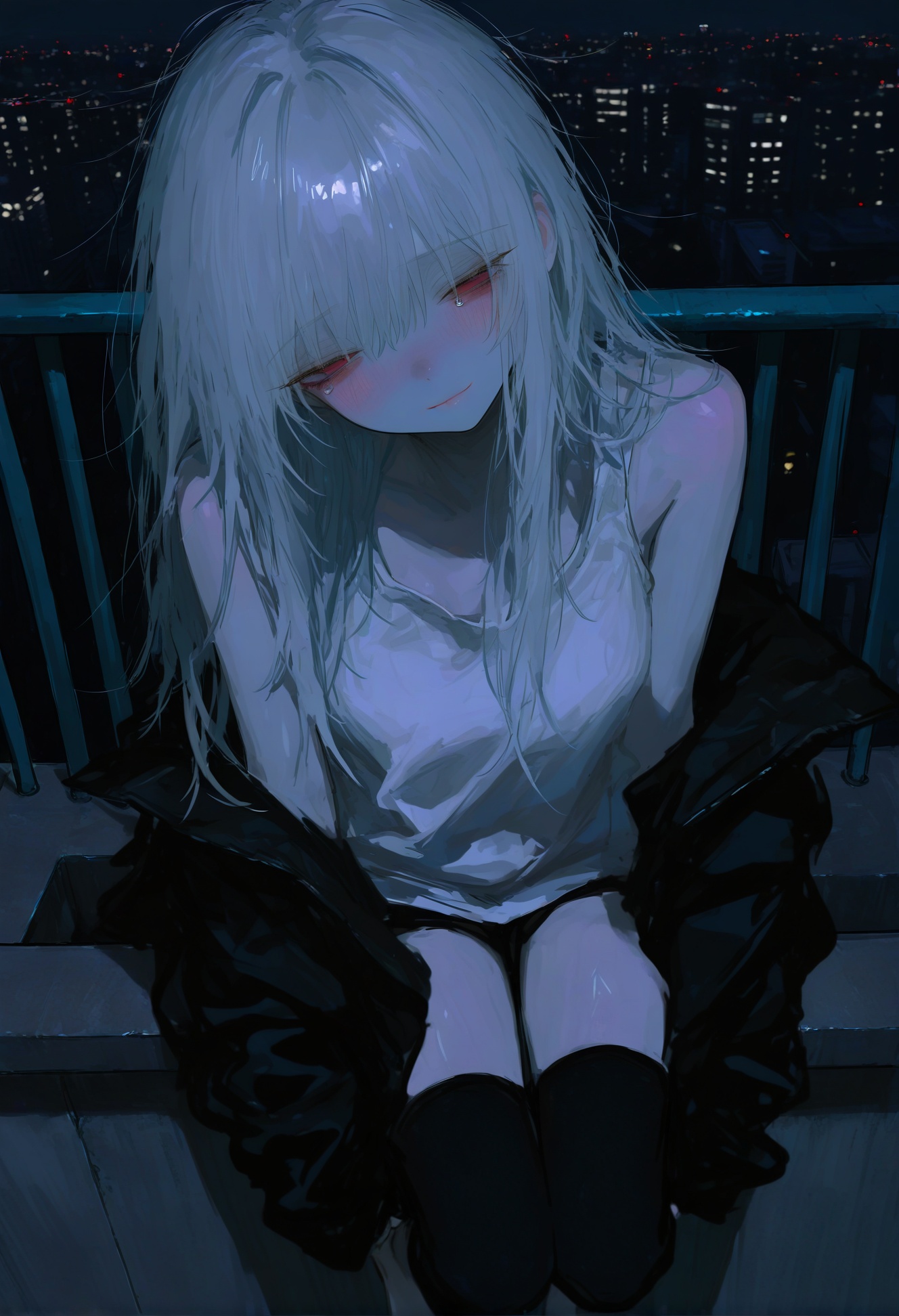 748cmstyle,  1girl,  white hair on Tensor.Art