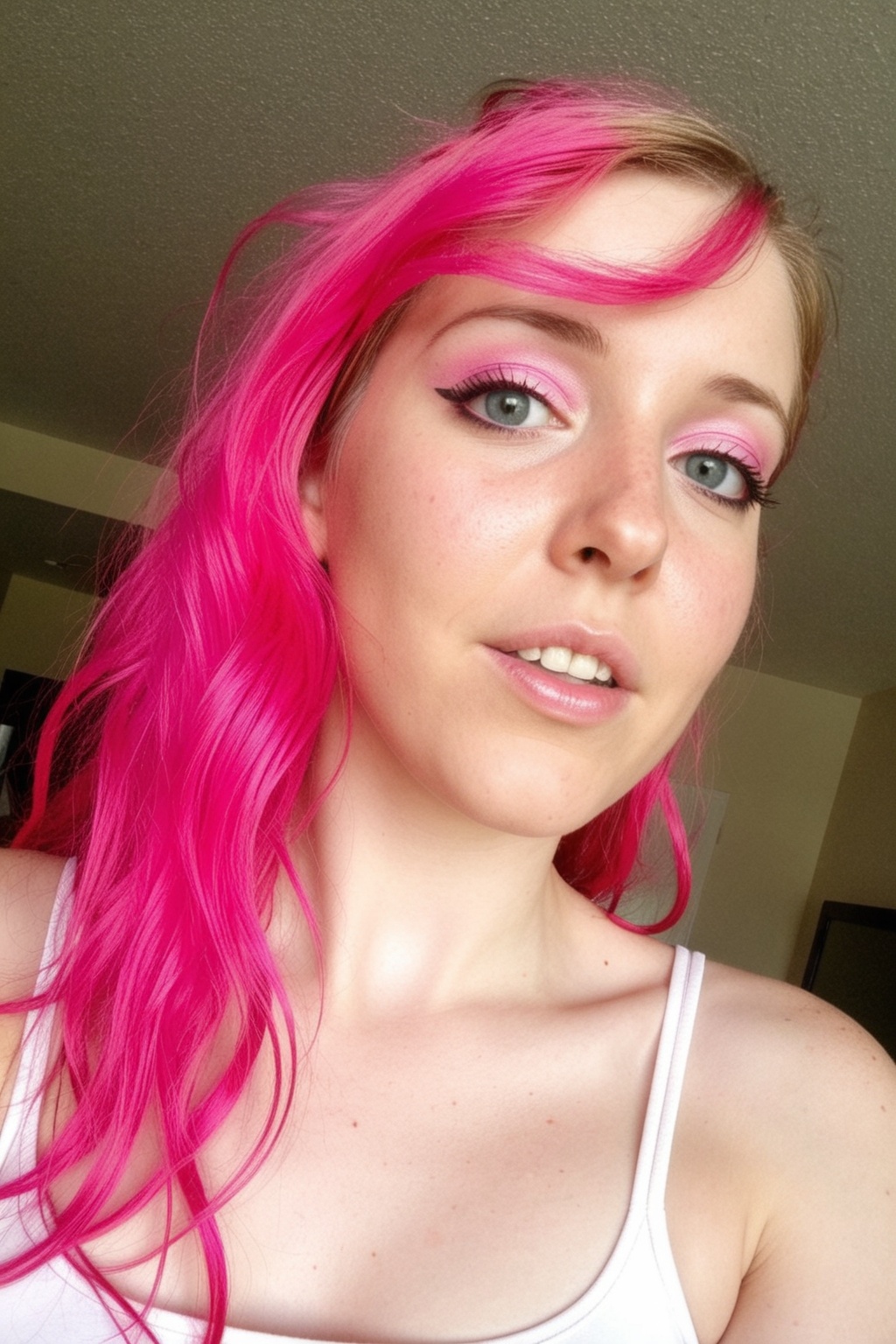 1girl,  pink hair on Tensor.Art