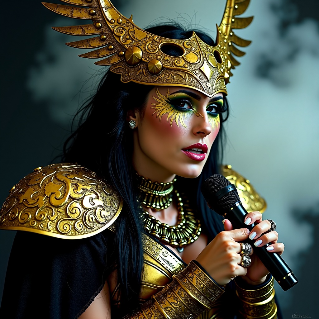 shrdl,  cinematic,  a metal rock singer on Tensor.Art