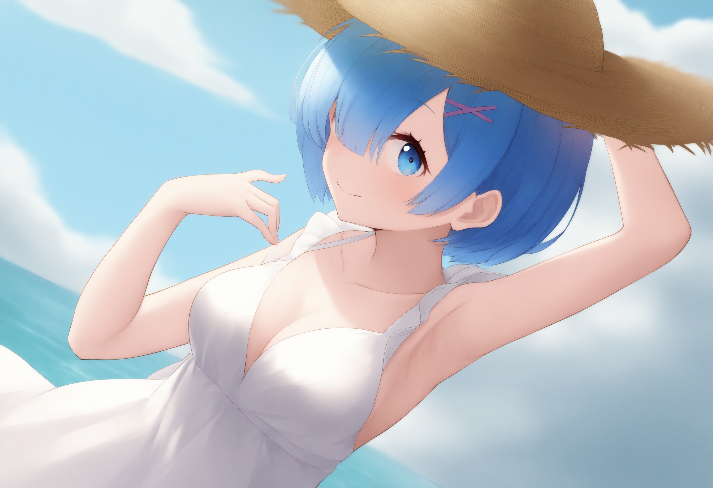 1girl,  upper body,  rem \(re:zero\) on Tensor.Art