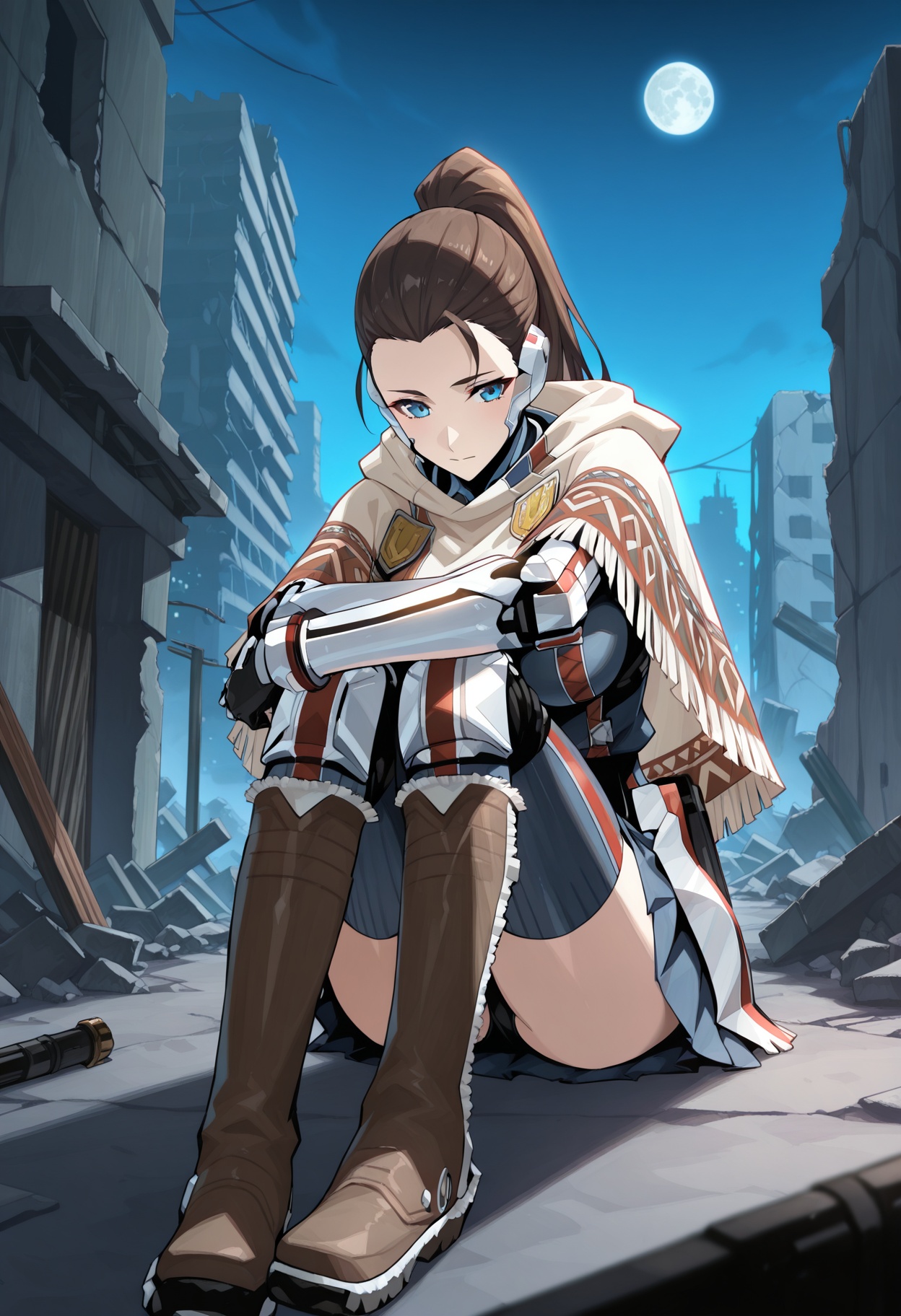 solo,  1girl,  dark brown hair on Tensor.Art