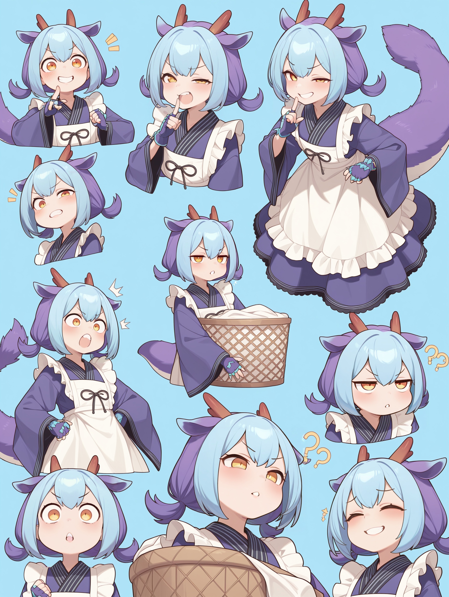 dragon girl,  laundry dragonmaid,  1girl on Tensor.Art