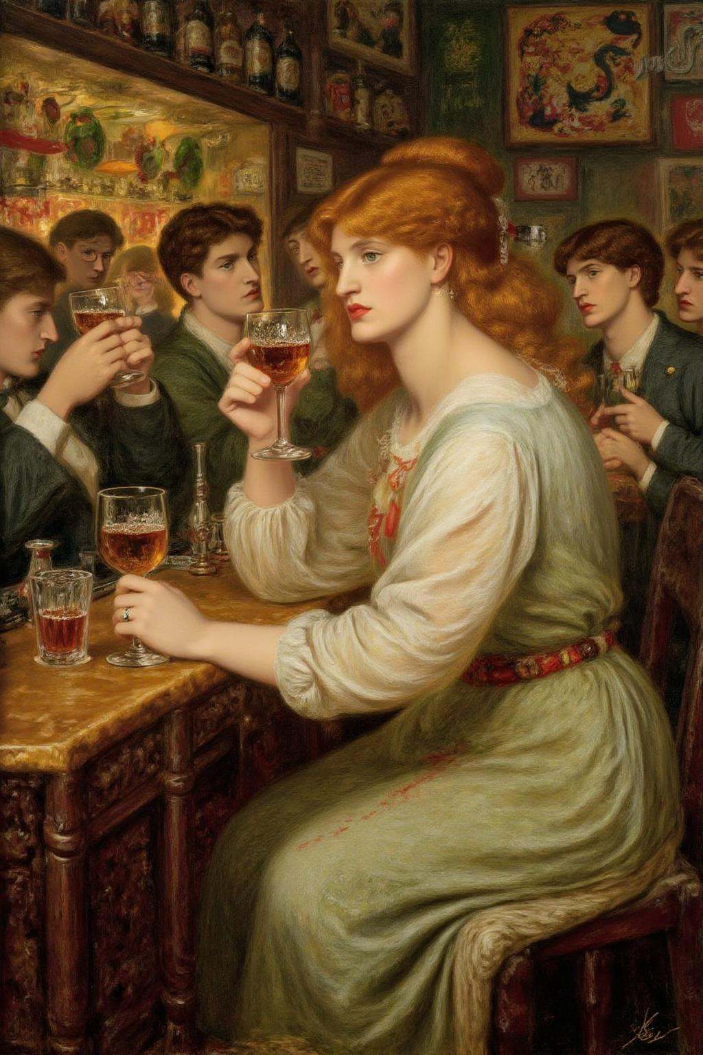 dgr painting.The air buzzes with the energy of a busy 19th century Victorian Tavern,  a mix of music,  conversation on Ten...