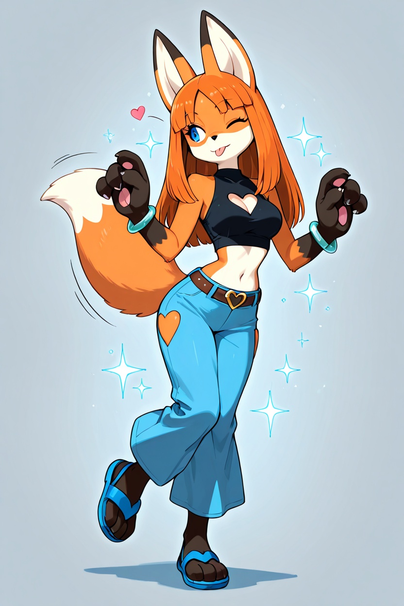 1girl,  full body,  medium orange straight hair on Tensor.Art