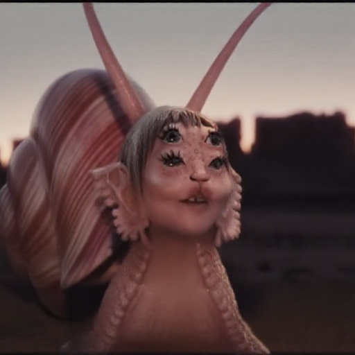 Snail,  sunset,  four eyes with a slightly textured face with a little bit of imperfections on Tensor.Art